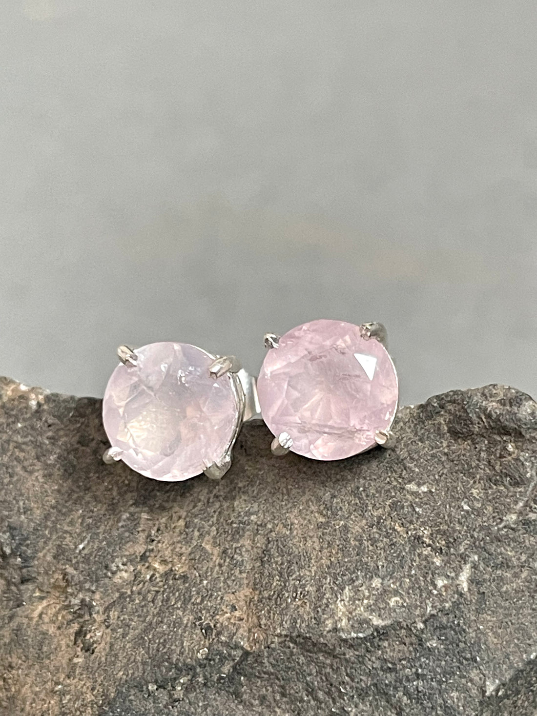 Rose Quartz Stud Earrings