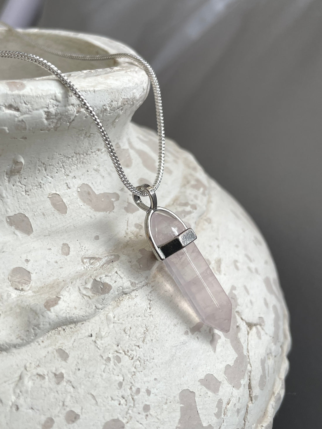 Rose Quartz Pencil Pendant