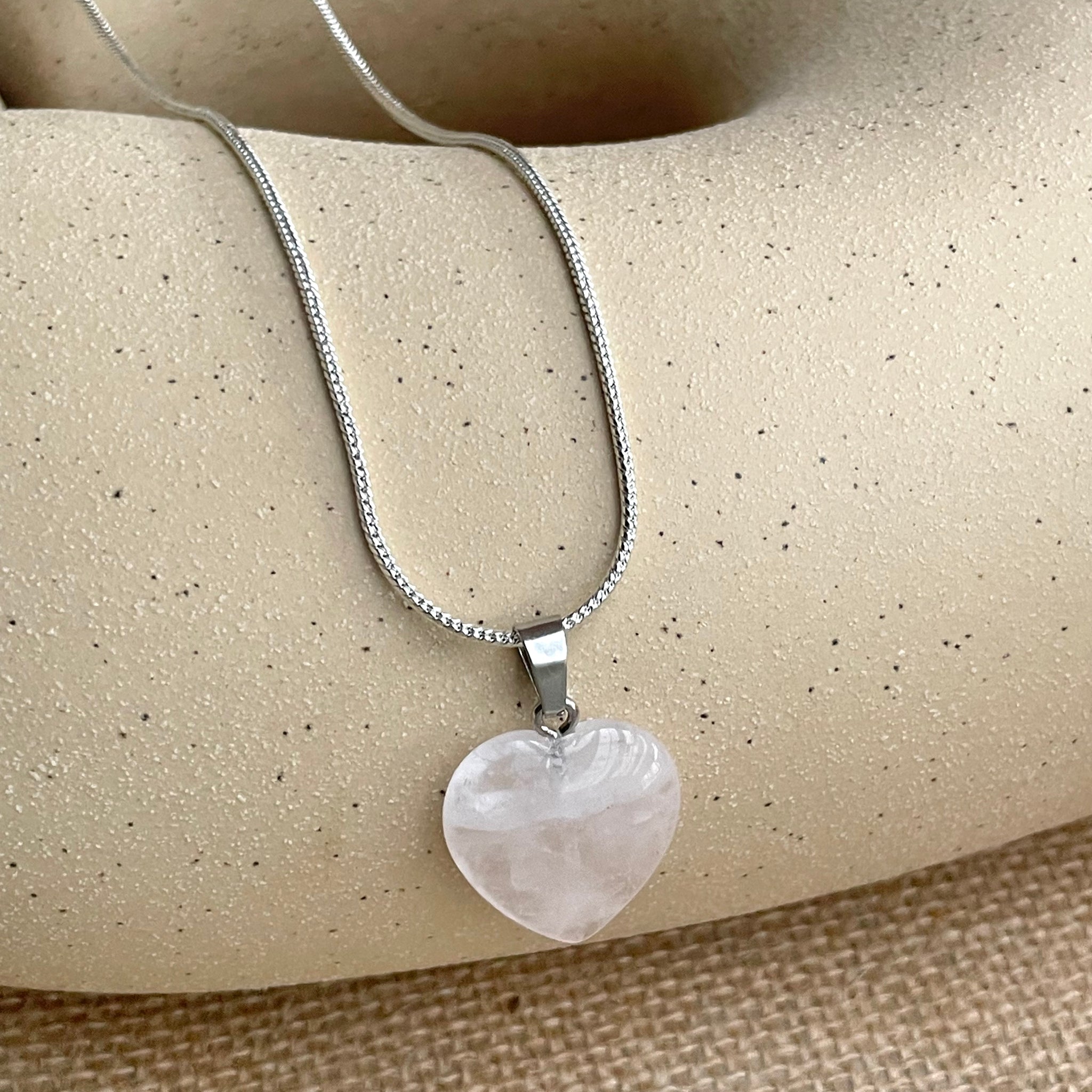 Rose Quartz Heart Pendant