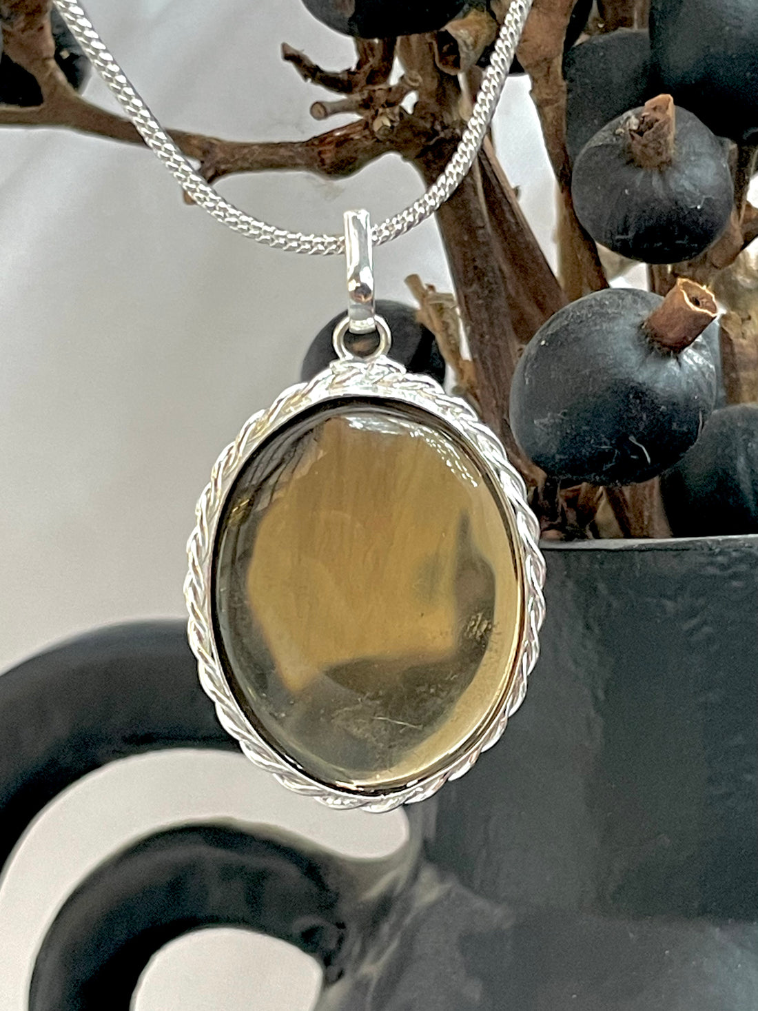 Smoky Quartz Oval Pendant
