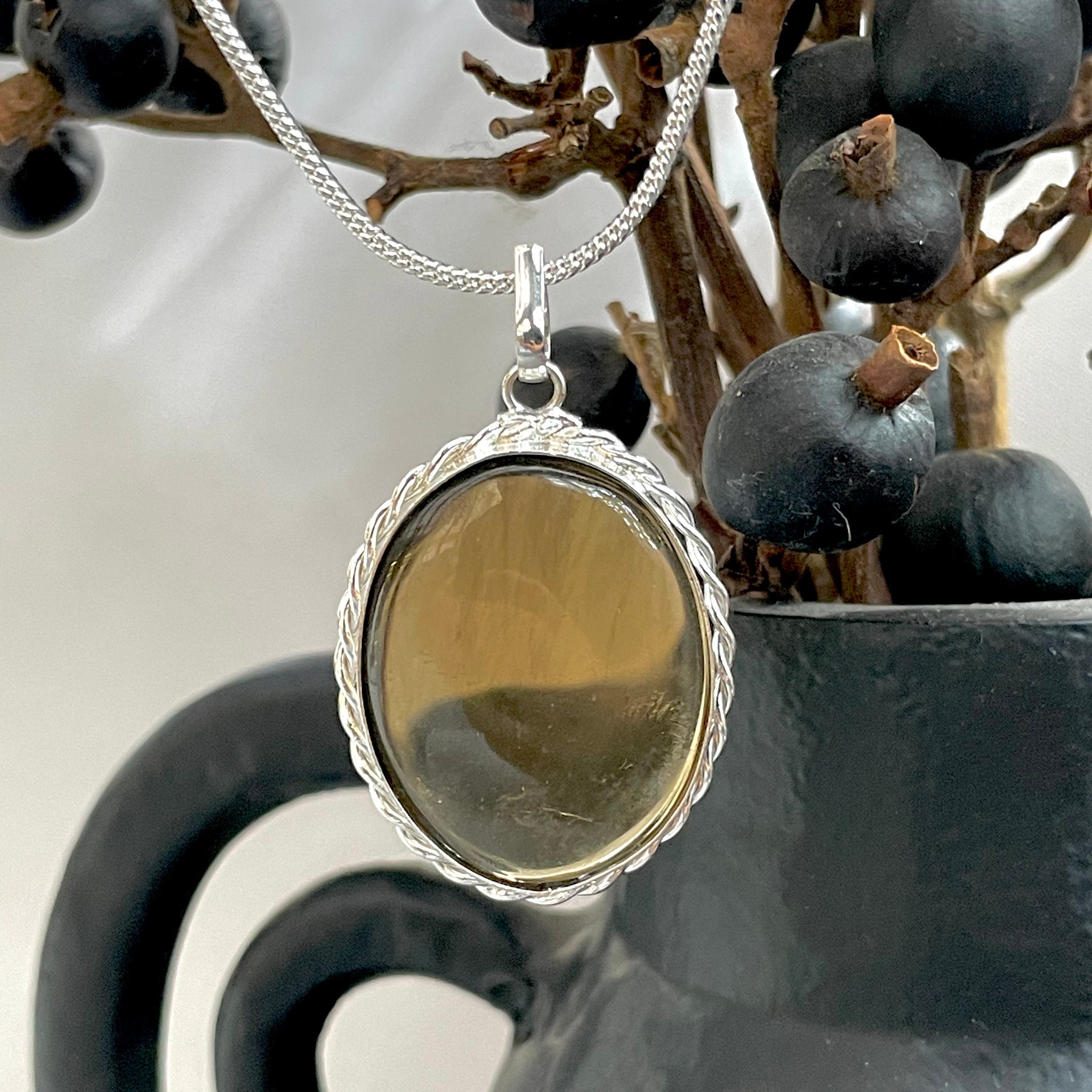 Smoky Quartz Oval Pendant