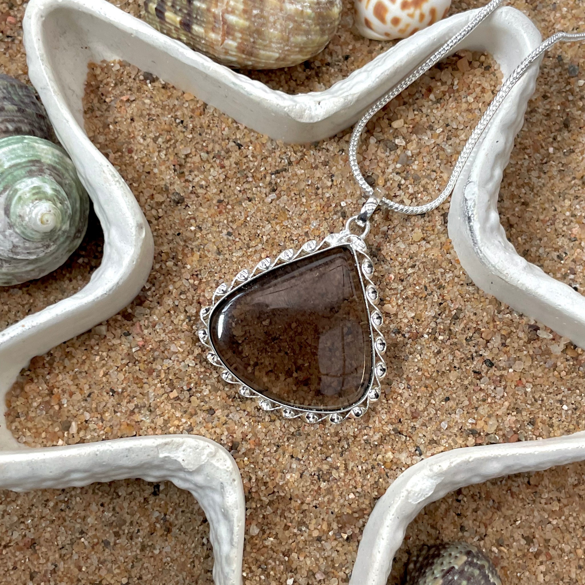 Smoky Quartz Pear Pendant