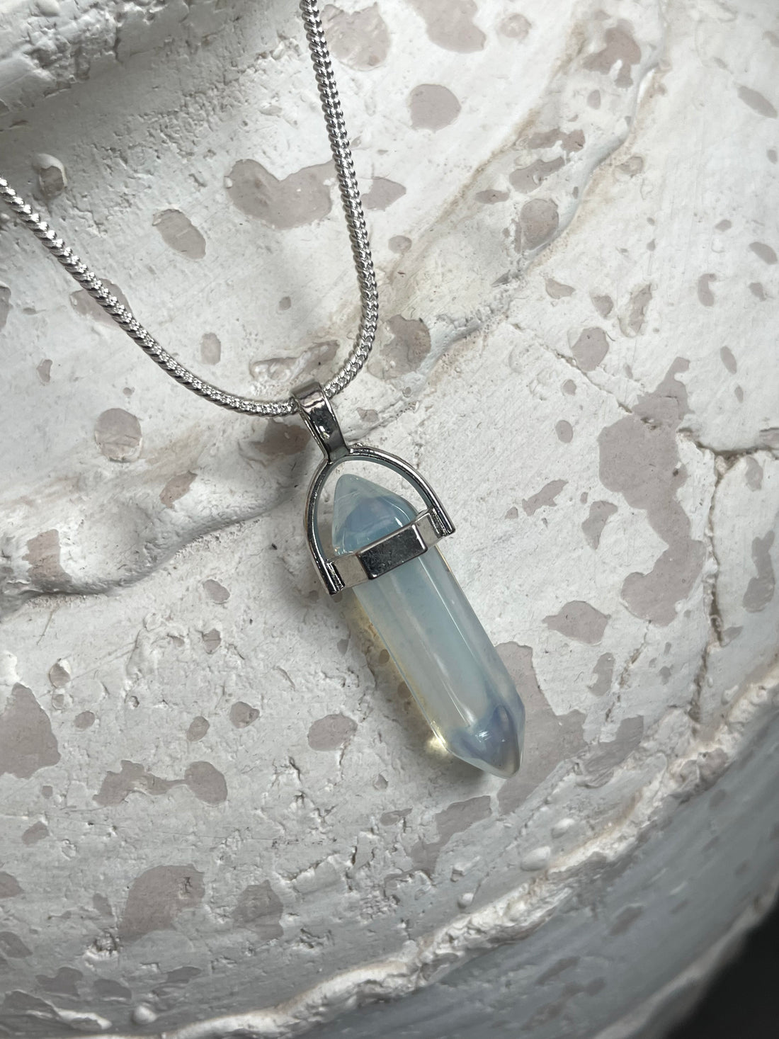 Synthetic Opalite Pencil Pendant