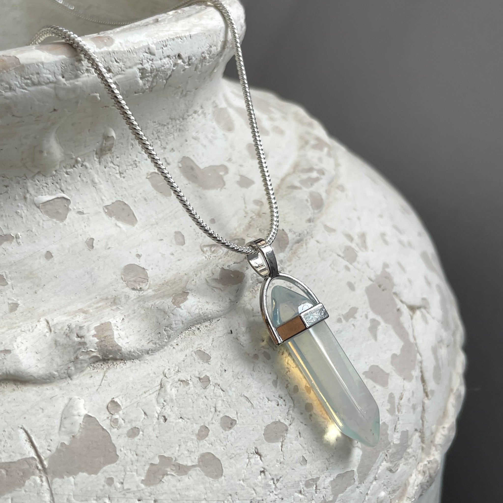 Synthetic Opalite Pencil Pendant