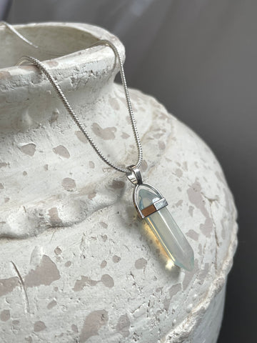 Synthetic Opalite Pencil Pendant