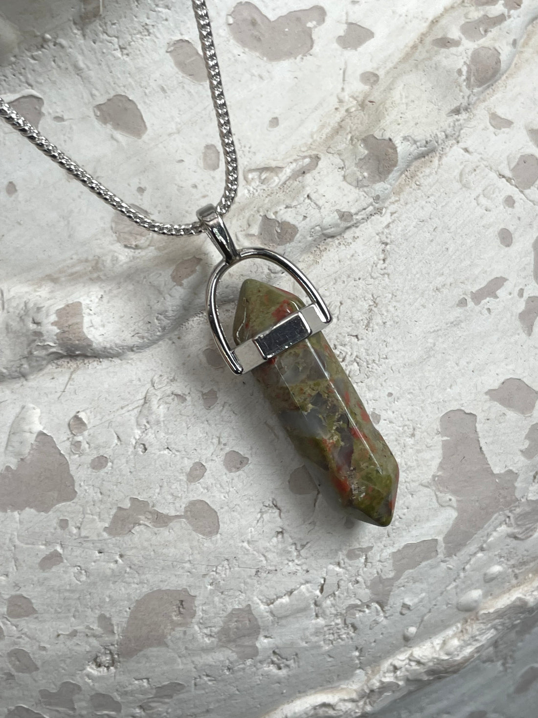 Unakite Pencil Pendant
