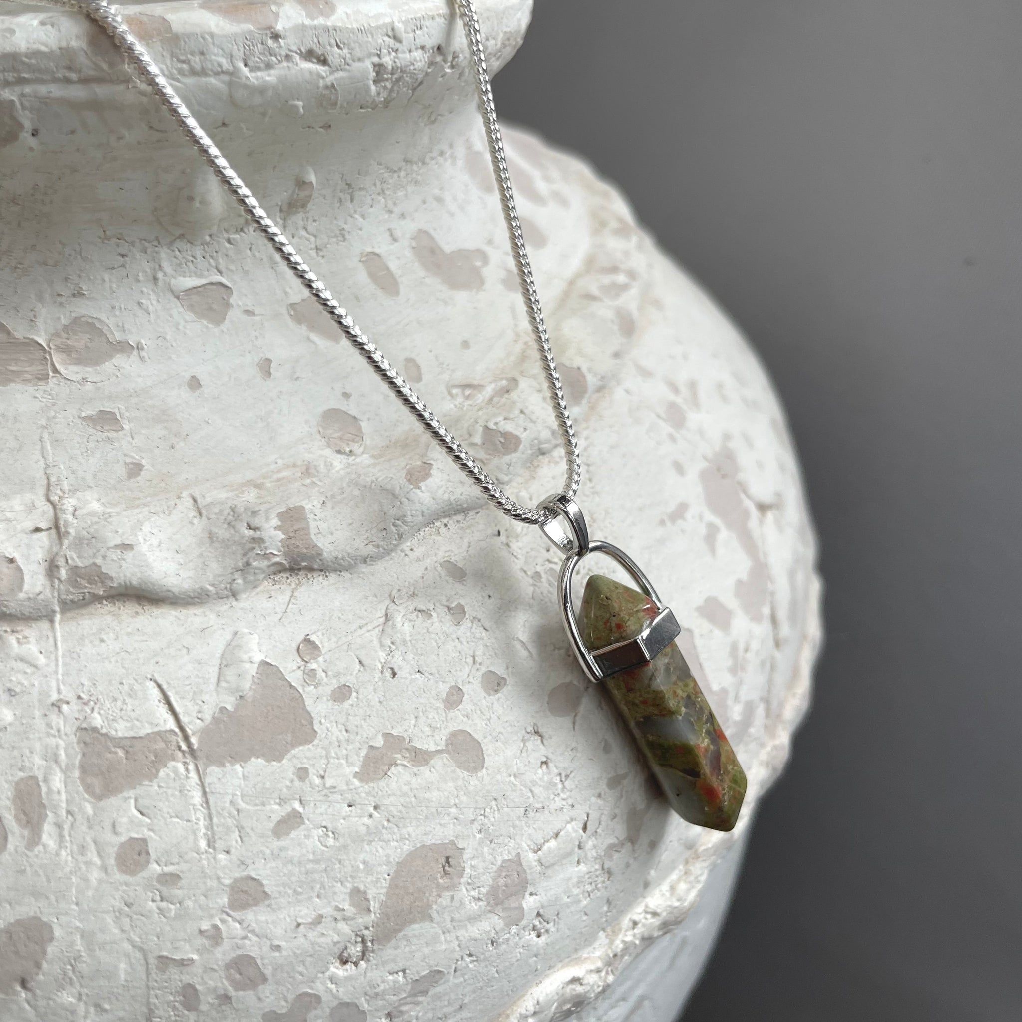 Unakite Pencil Pendant