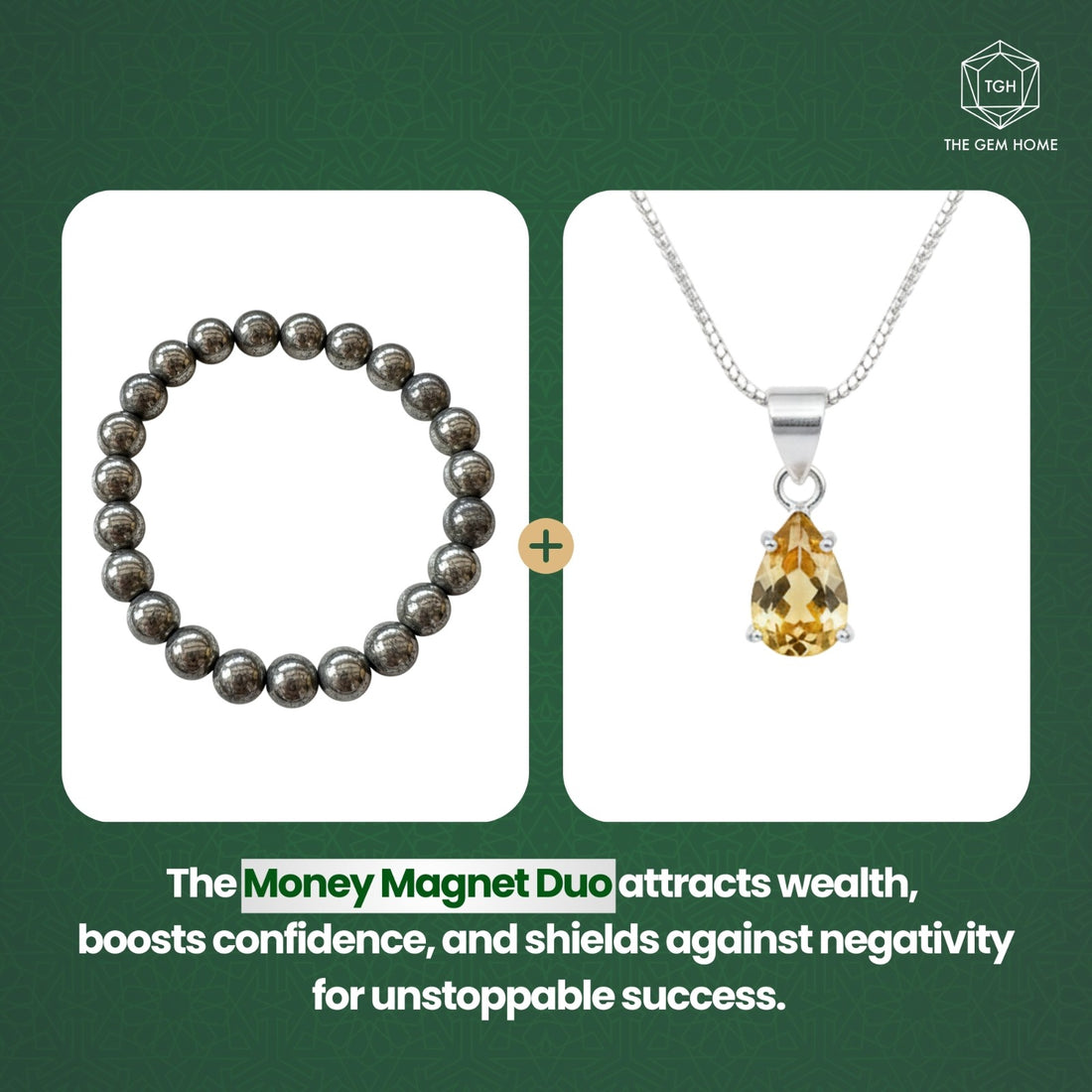 Money Magnet Duo - Pyrite Bracelet + Citrine Pendant